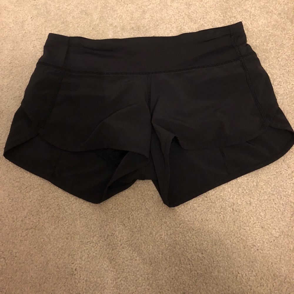 Black Lululemon athletic shorts